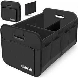Collapsible Car Trunk Organizer Storage Box with Compartments for SUV Truck Van